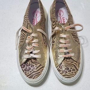 Sabrinas made in Spain gold animal print sneakers size EU 39